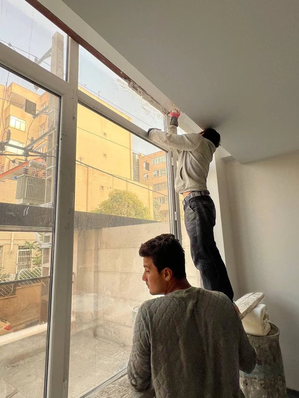 Window installation work at Lotus