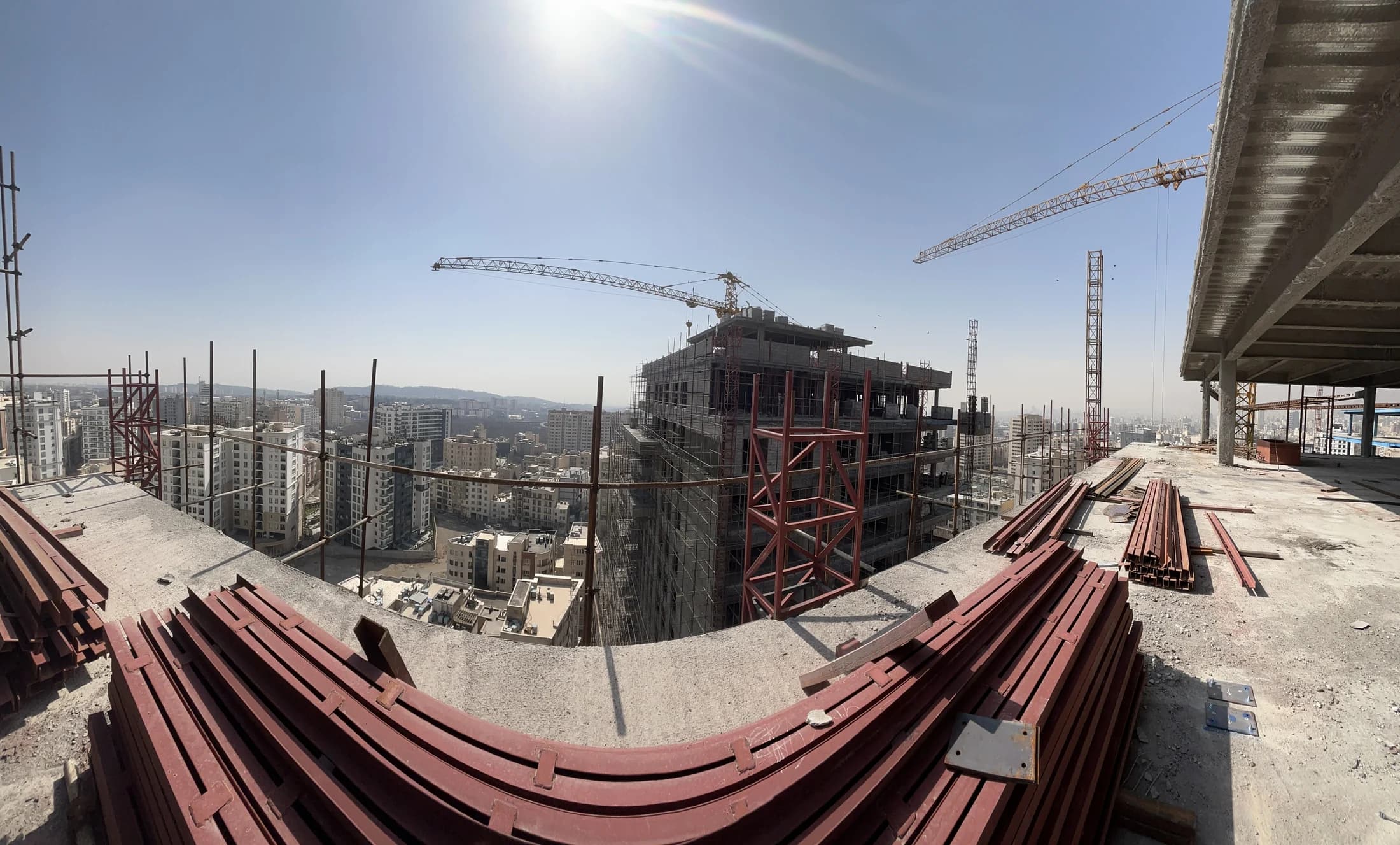 Ozgol residential towers under construction in Tehran