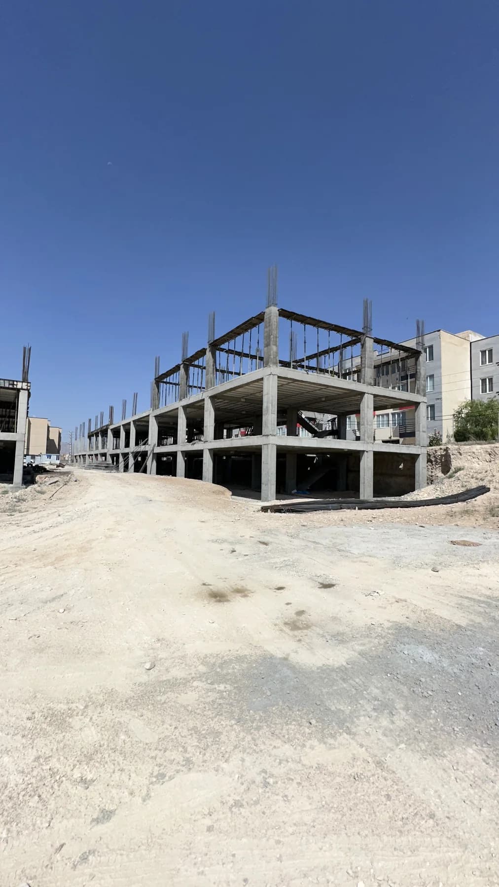Concrete residential frame under construction at Simorgh