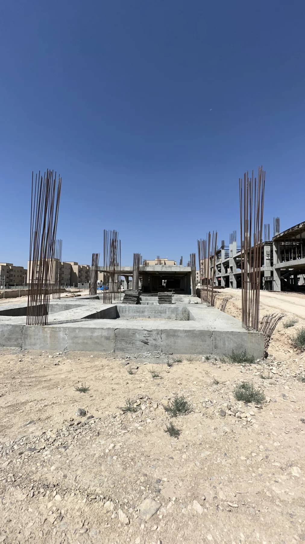 Foundation and starter columns at the Simorgh site