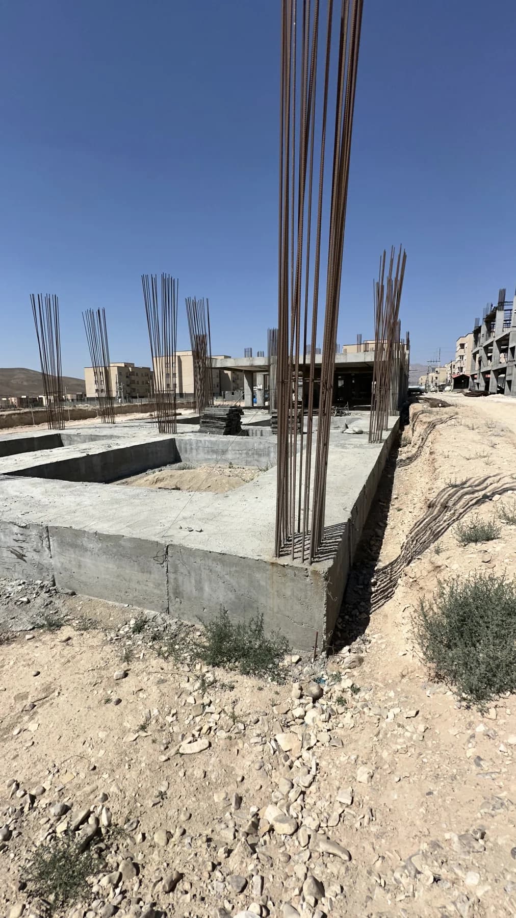 Foundation edge and reinforcement starters at Simorgh